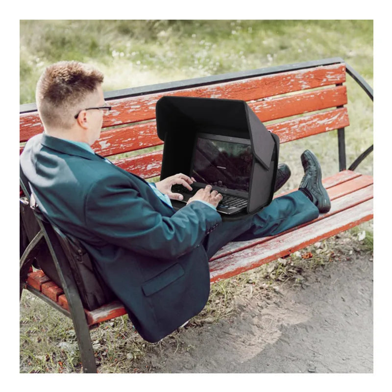 Portable Laptop Sunshade - Foldable Anti-Glare Privacy Cover for Outdoor Use, Universal 12-14" Screen Protector