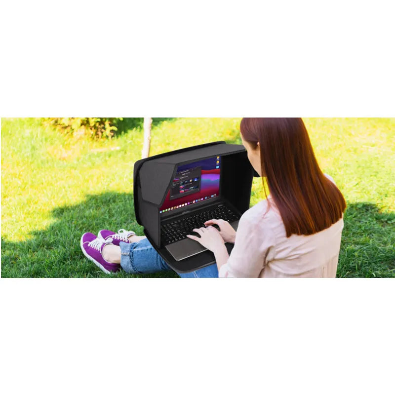 Portable Laptop Sunshade - Foldable Anti-Glare Privacy Cover for Outdoor Use, Universal 12-14" Screen Protector